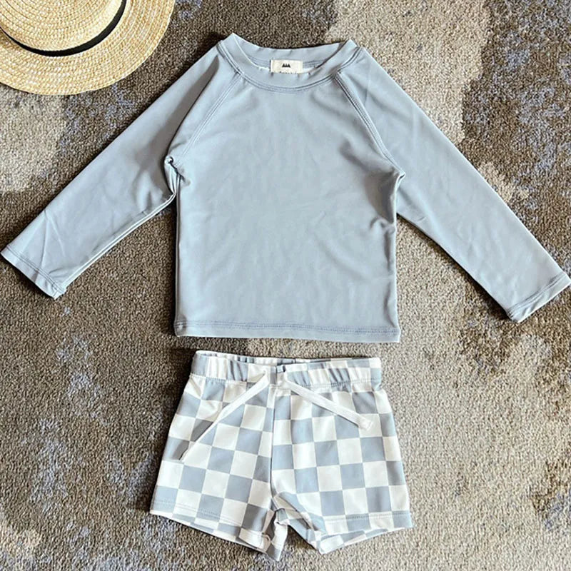 Long Sleeve Printed Swimwear Set