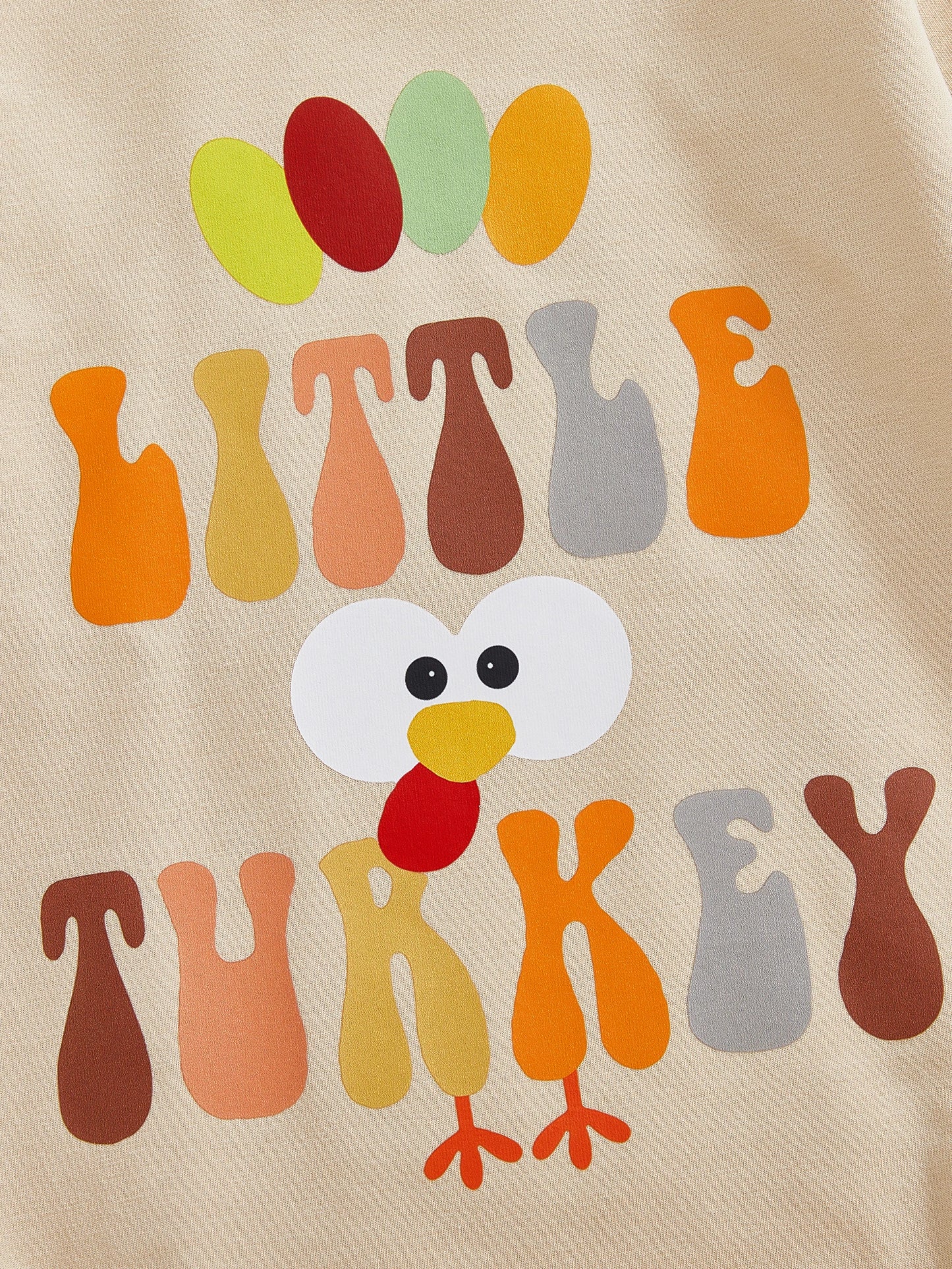 Baby Girl Boy Little Turkey Thanksgiving Day Romper Long Sleeve O Neck Turkey Letter Print Jumpsuit