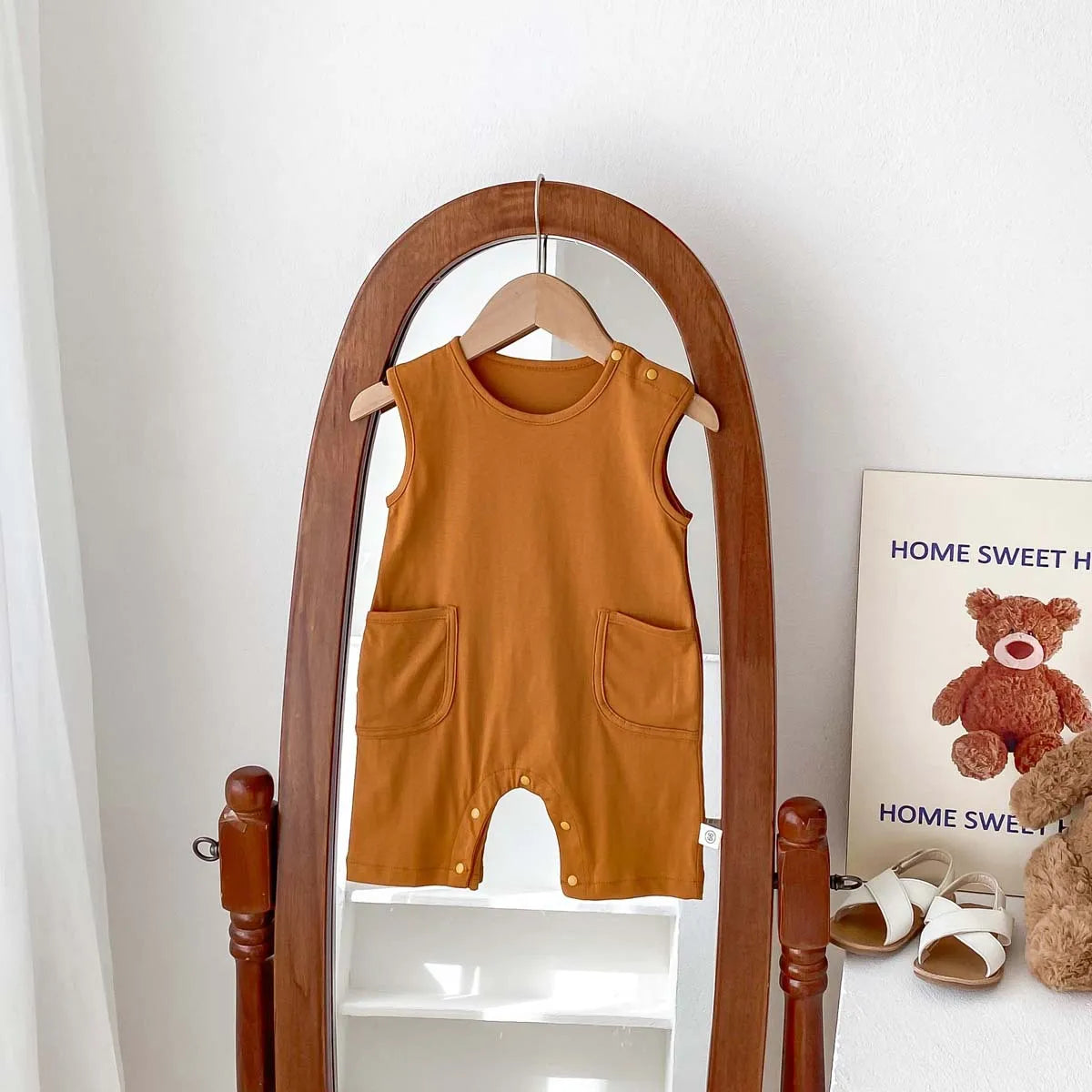 Solid Double Pocket Jumpsuit Romper