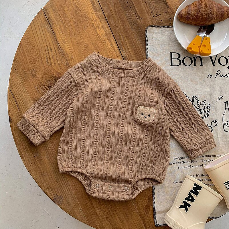 Long Sleeve Boys One Piece Bodysuit Romper