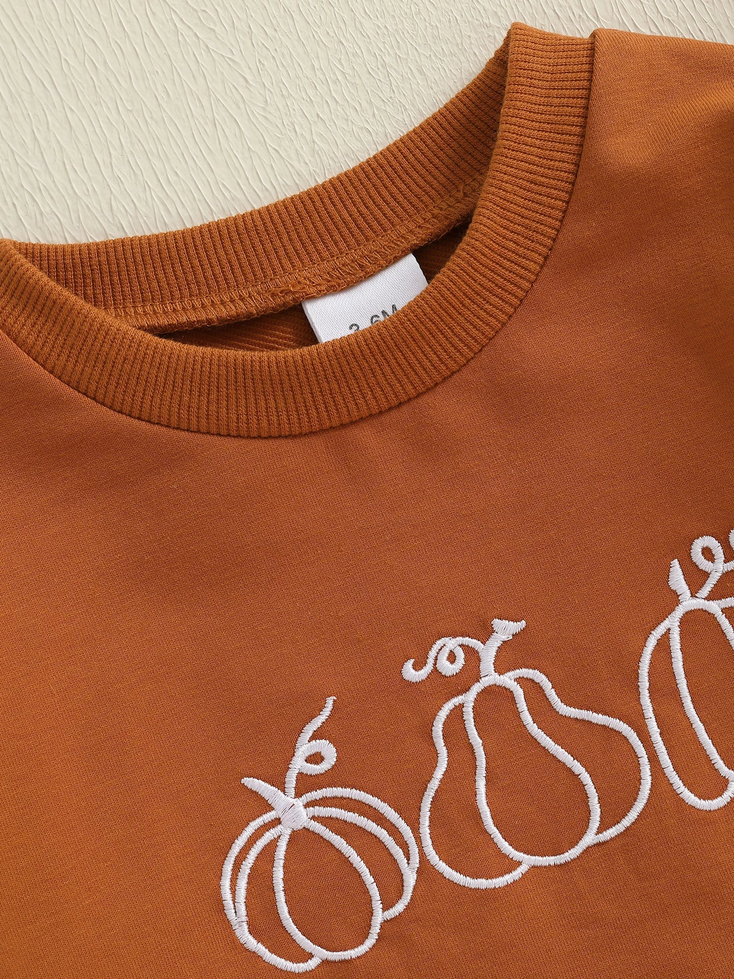 Baby Boys Girls Halloween Thanksgiving Fall Bubble Romper Casual Pumpkin Embroidery Long Sleeve Jumpsuit Toddler Cute Clothes