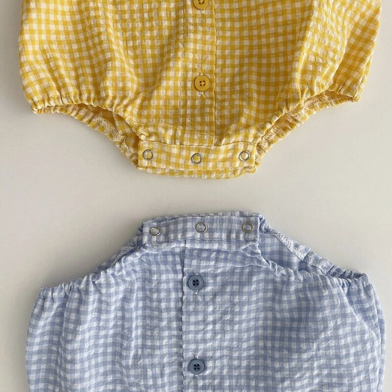 Puff Sleeve Embroidery One Piece Girl Bodysuit Romper