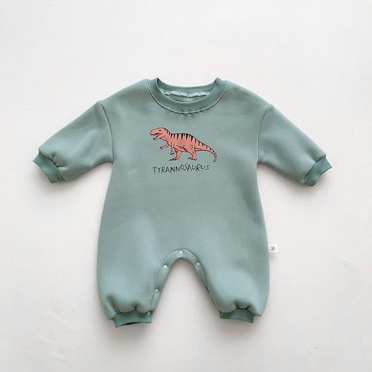 Cozy Dinosaur Jumpsuit Romper
