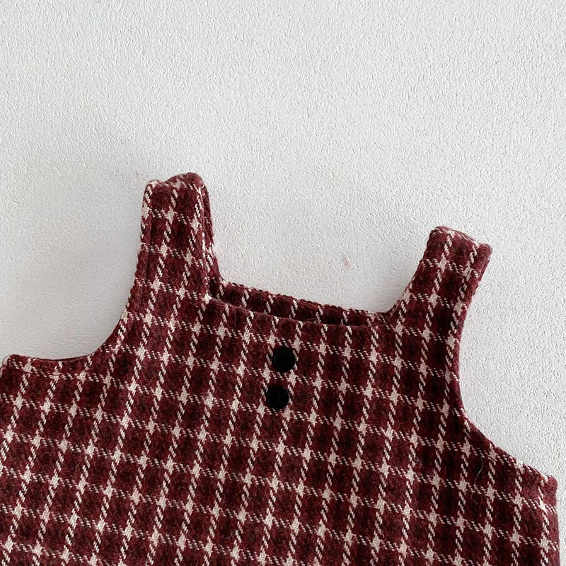 Retro Tweed Vest and Shorts Outfit Set