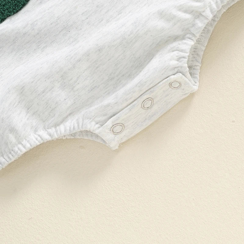 Baby Boys Girls Game Day Football Romper Letter Embroidery Long Sleeve Bubble Jumpsuit