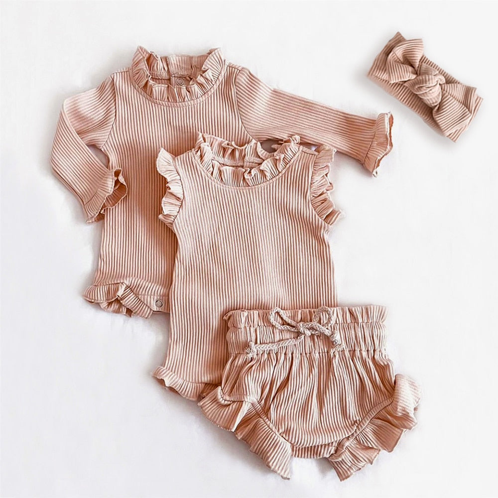 Ruffle Romper Shorts Set