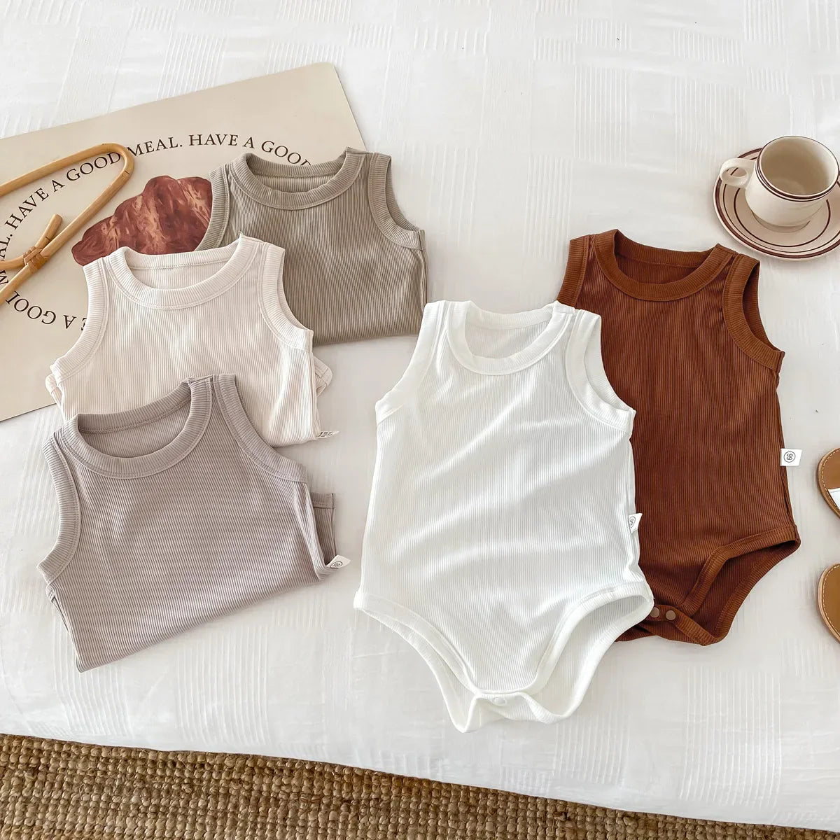 Solid Round Neck Bodysuit Romper