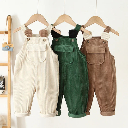 Front Pocket Corduroy Overalls Jumpsuit Romper