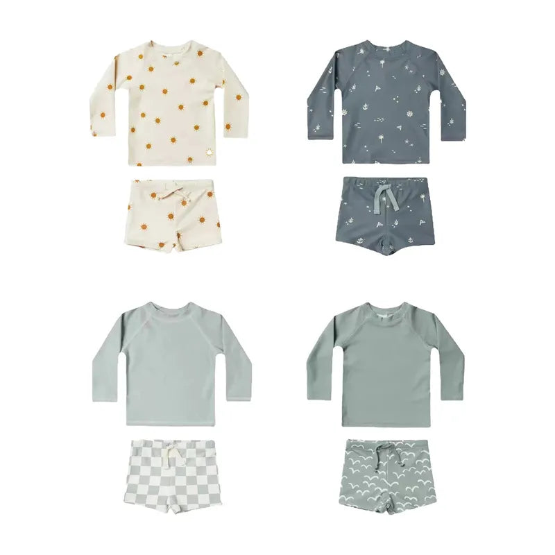 Long Sleeve Printed Swimwear Set