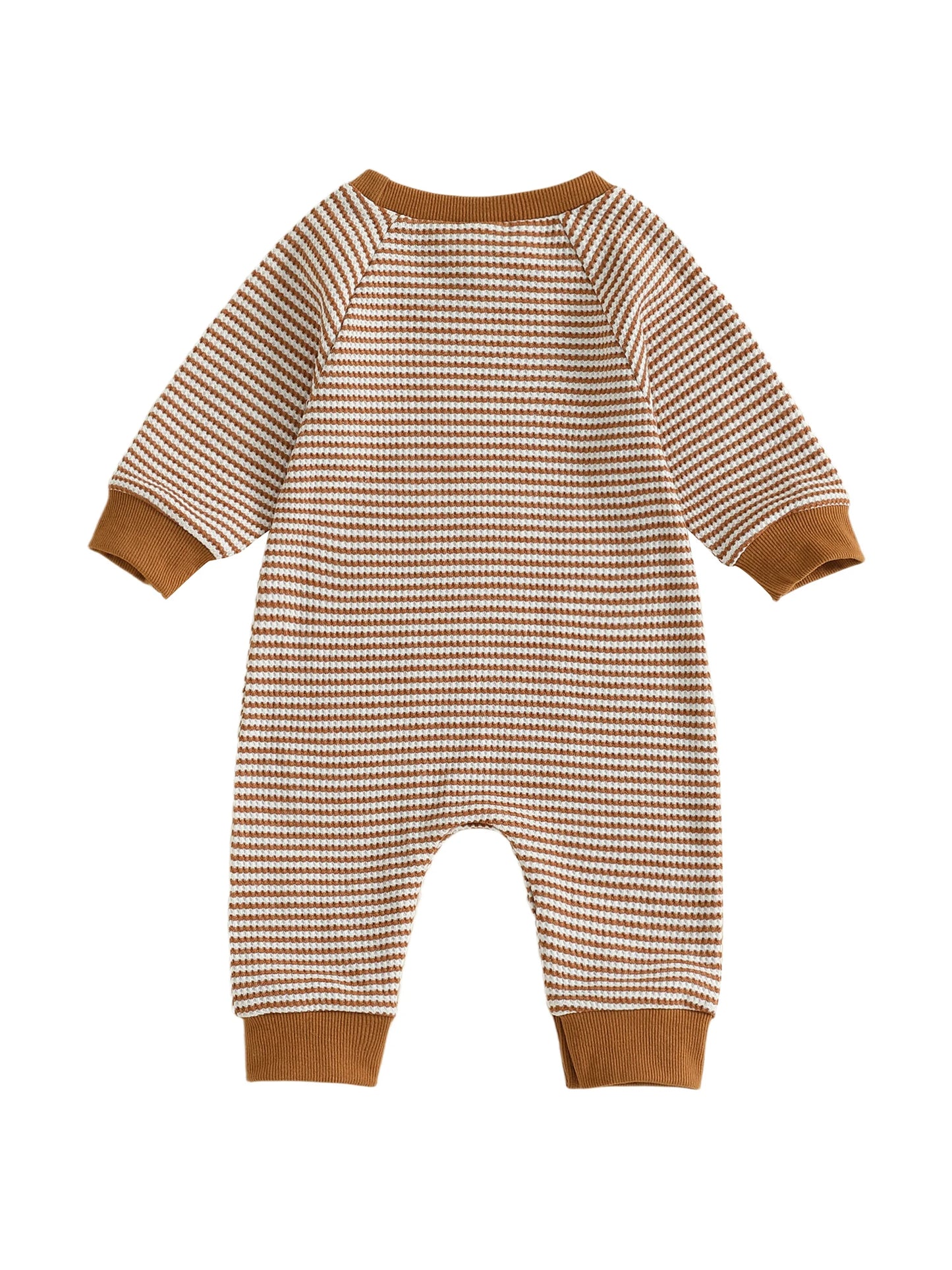 Baby Boy Fall Football Romper Casual Stripe Print Long Sleeve Game Day Jumpsuit