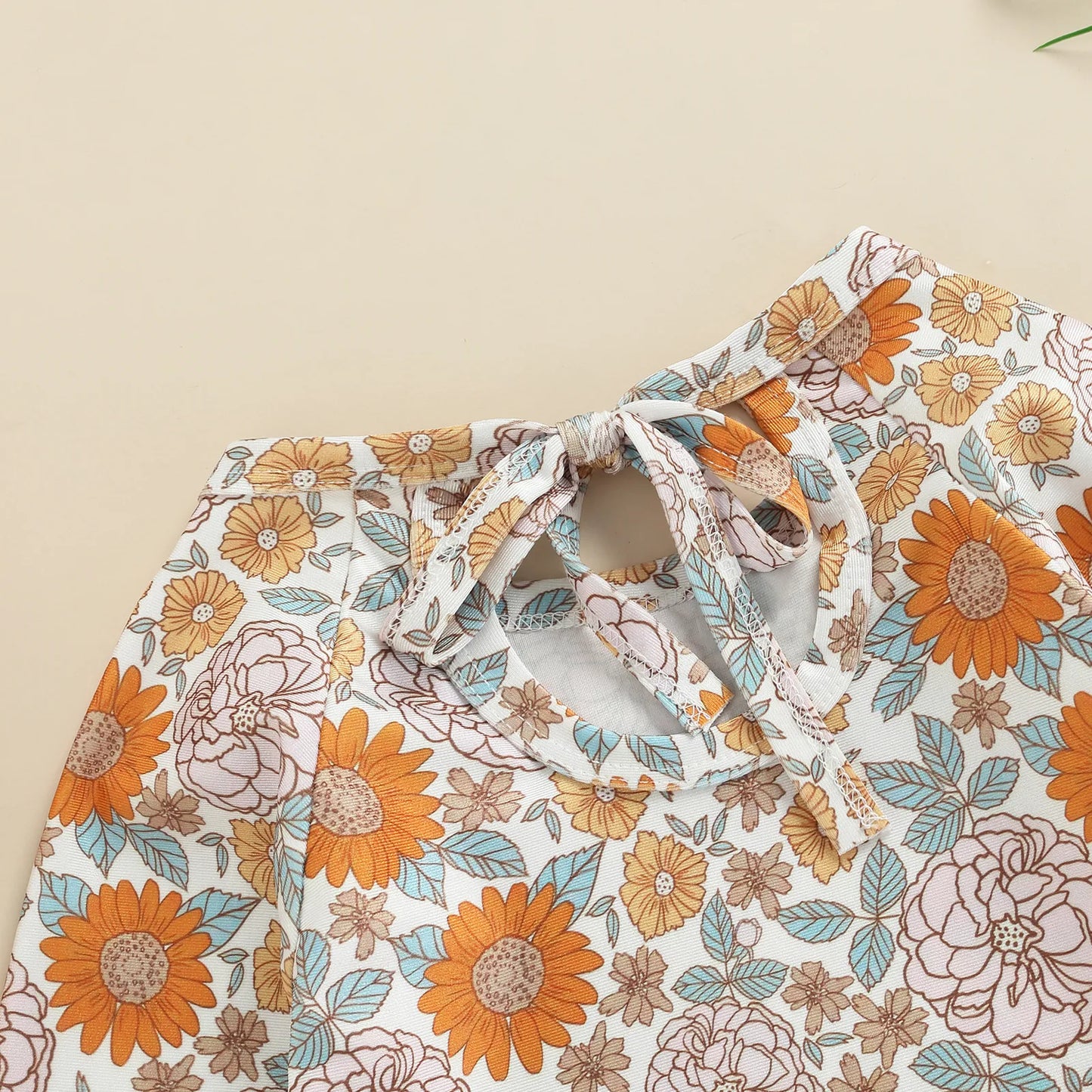 Long Sleeve Printed Ruffle Swimsuit