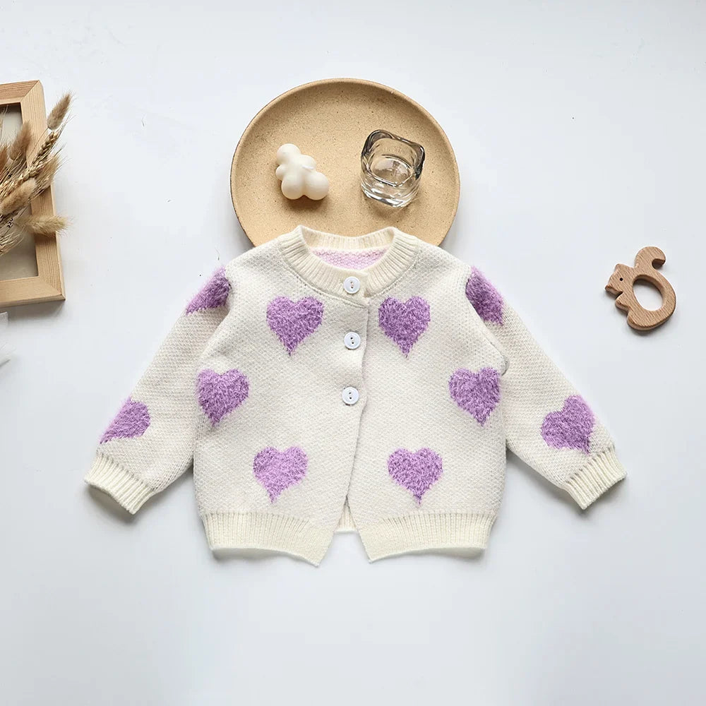 Heart Print 2 Piece Sweater Set