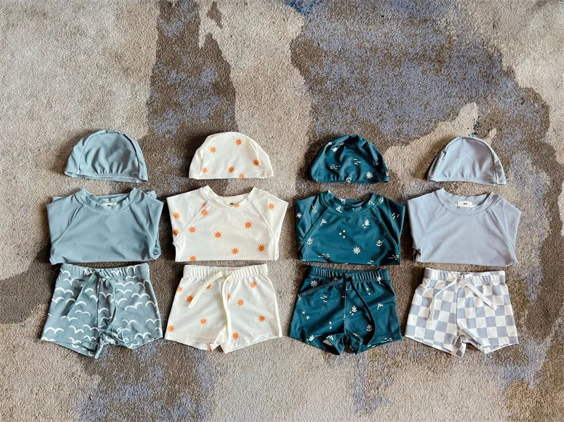 Long Sleeve Printed Swimwear Set