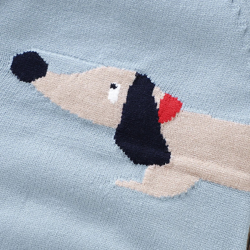 Newborn Dog Design Knitted Bodysuit Romper