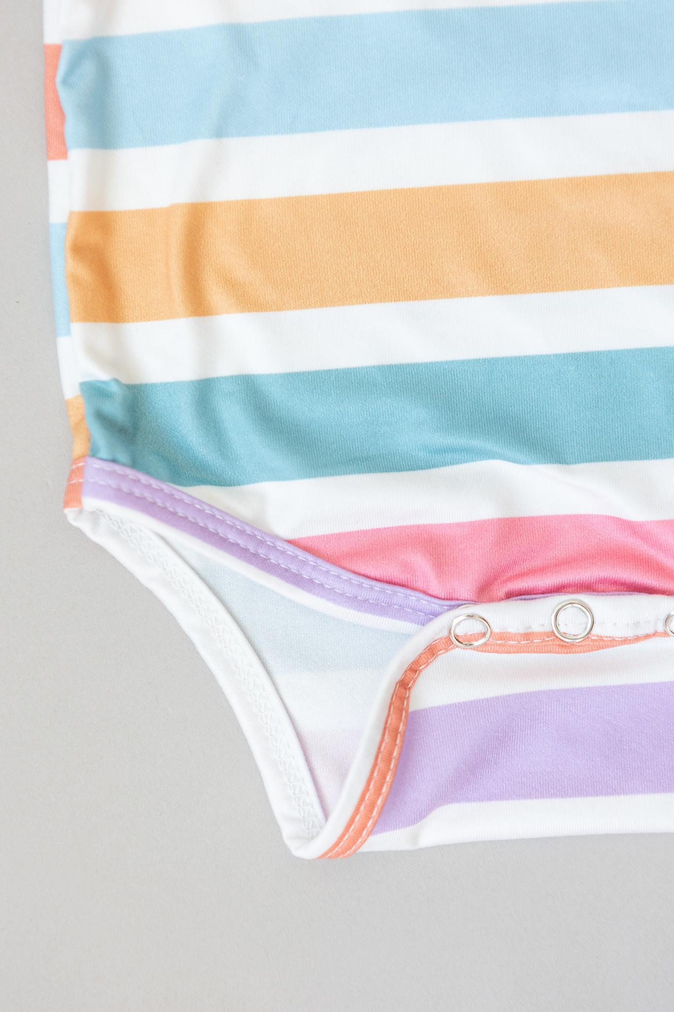 Spring Stripes S/S Flutter Bodysuit Romper