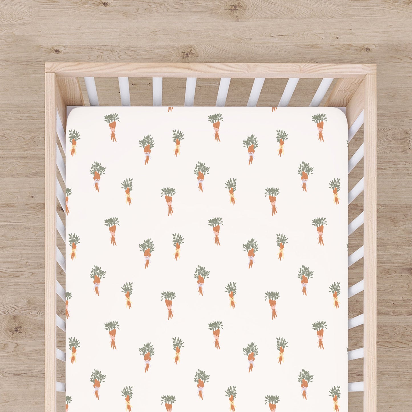 Cuddly Carrots Bamboo Crib Sheet