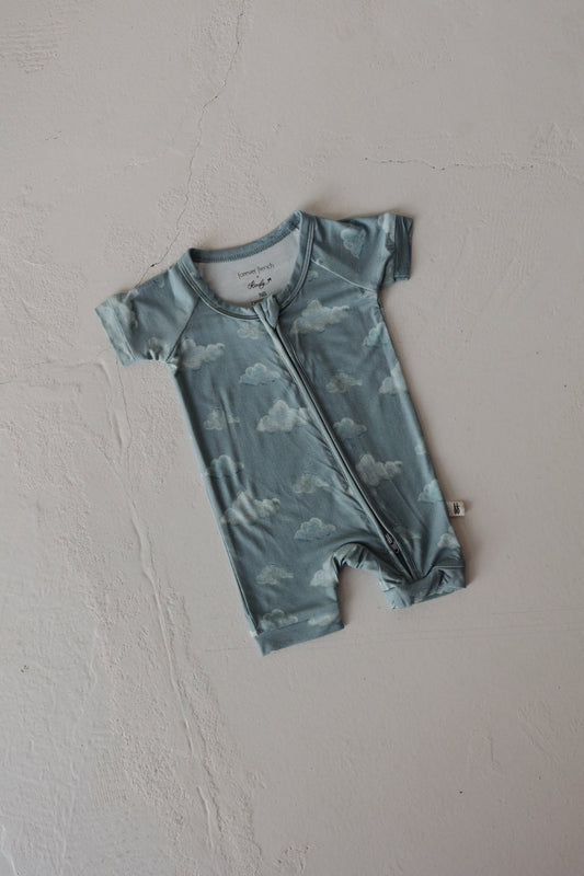 Bamboo Zip Shortie Zipper Romper | Duke