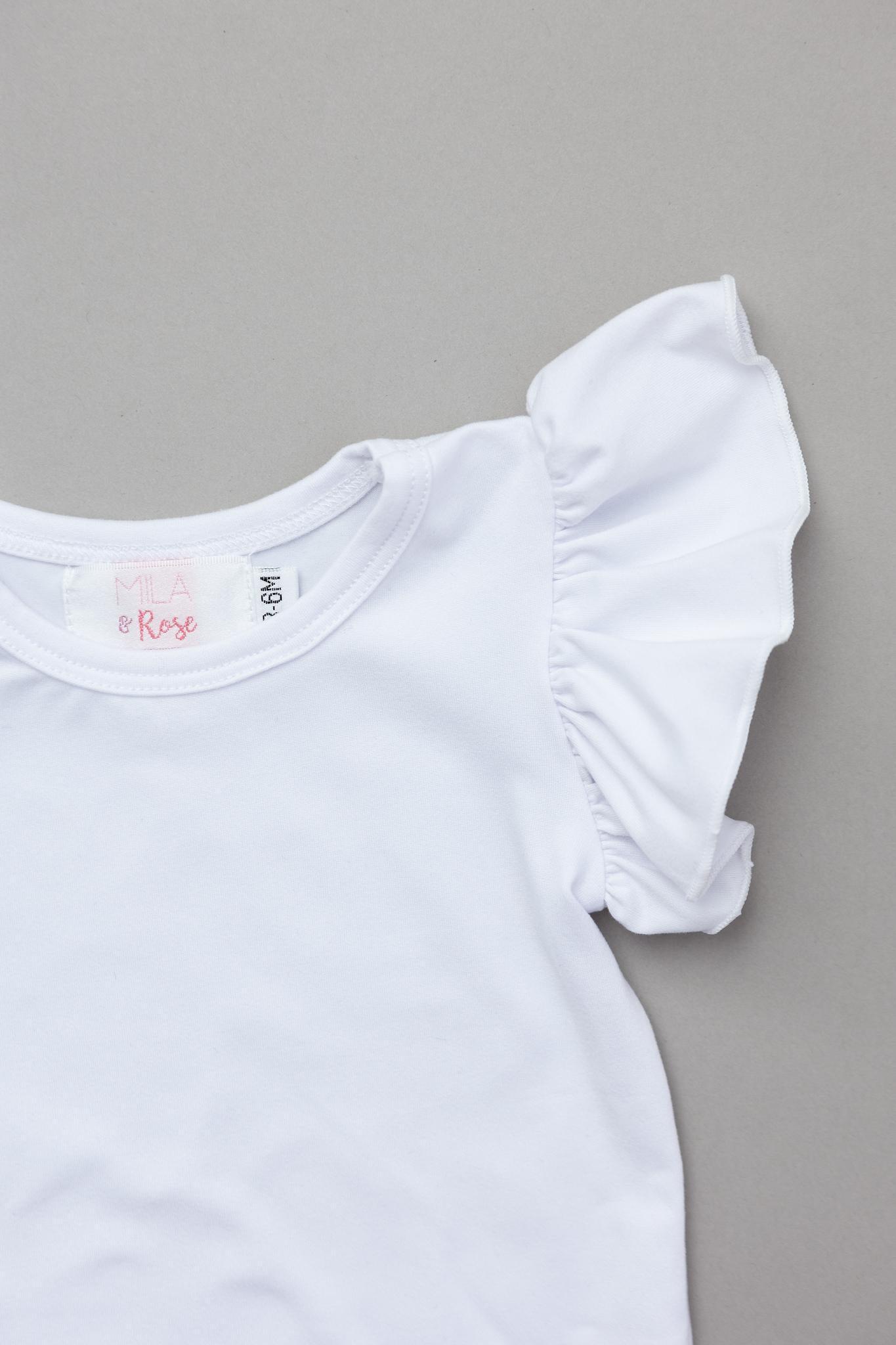 White S/S Flutter Bodysuit Romper