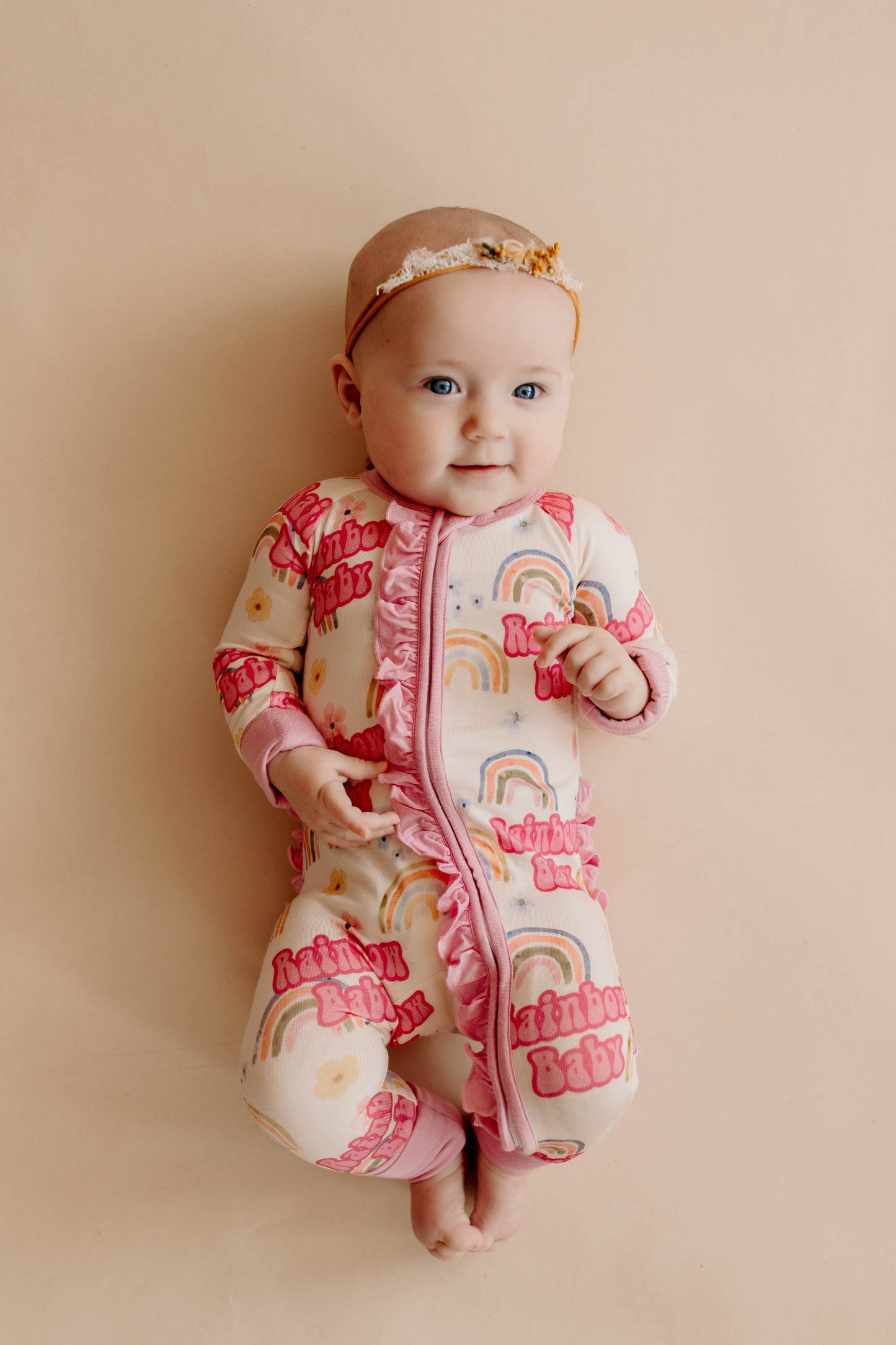Rainbow Baby Hope Convertible Sleeper Zipper Romper