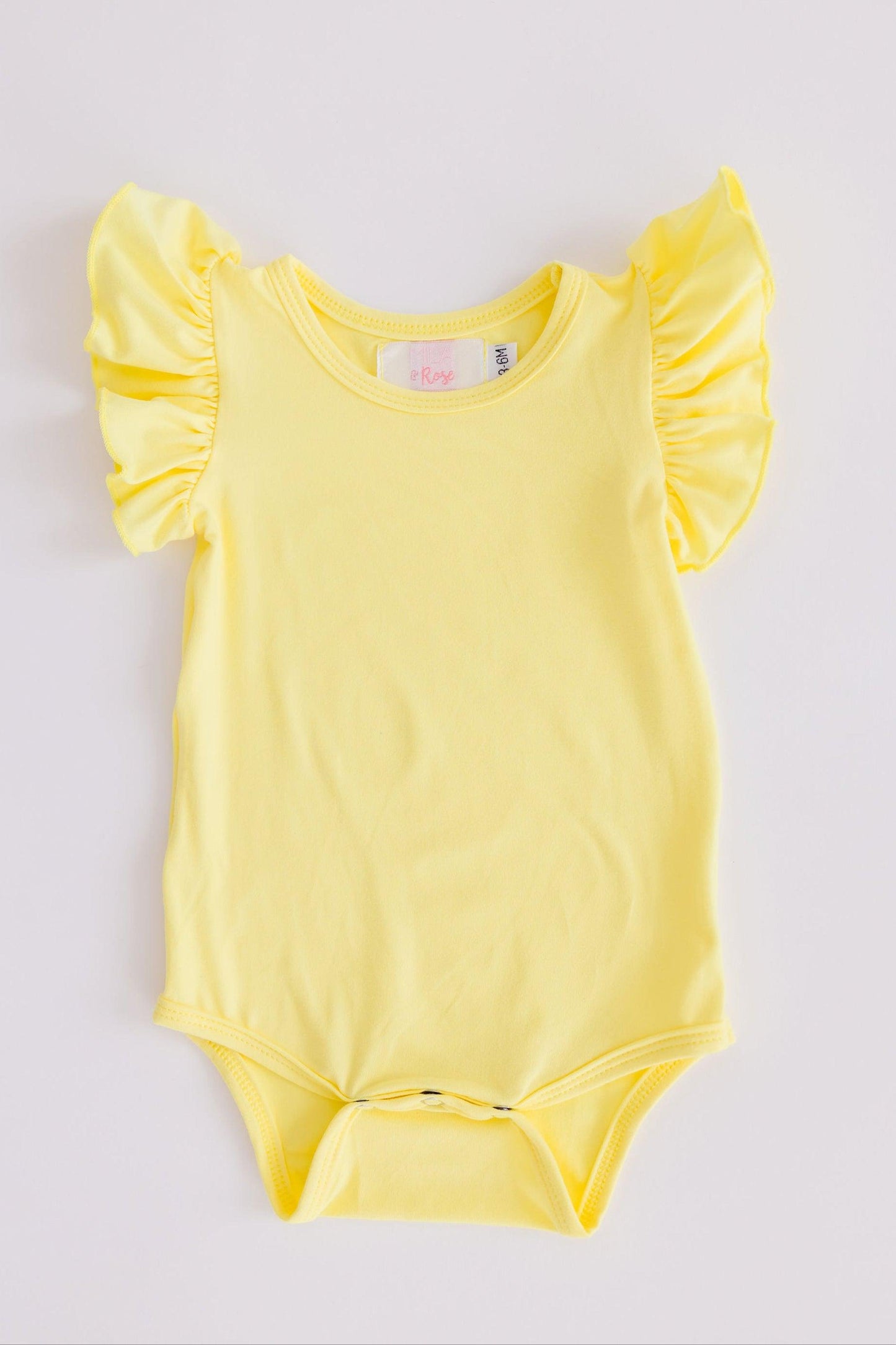 Yellow S/S Flutter Bodysuit Romper