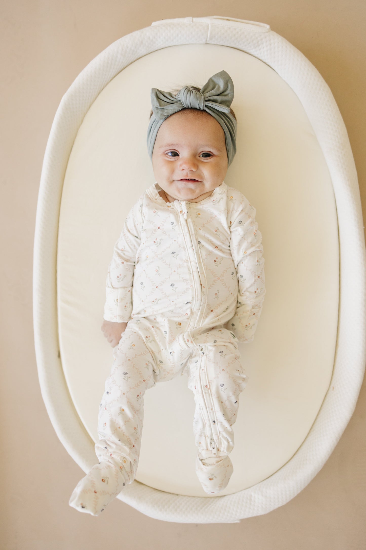 Vintage Blooms Bamboo Zippy Romper Floral Zipper Romper