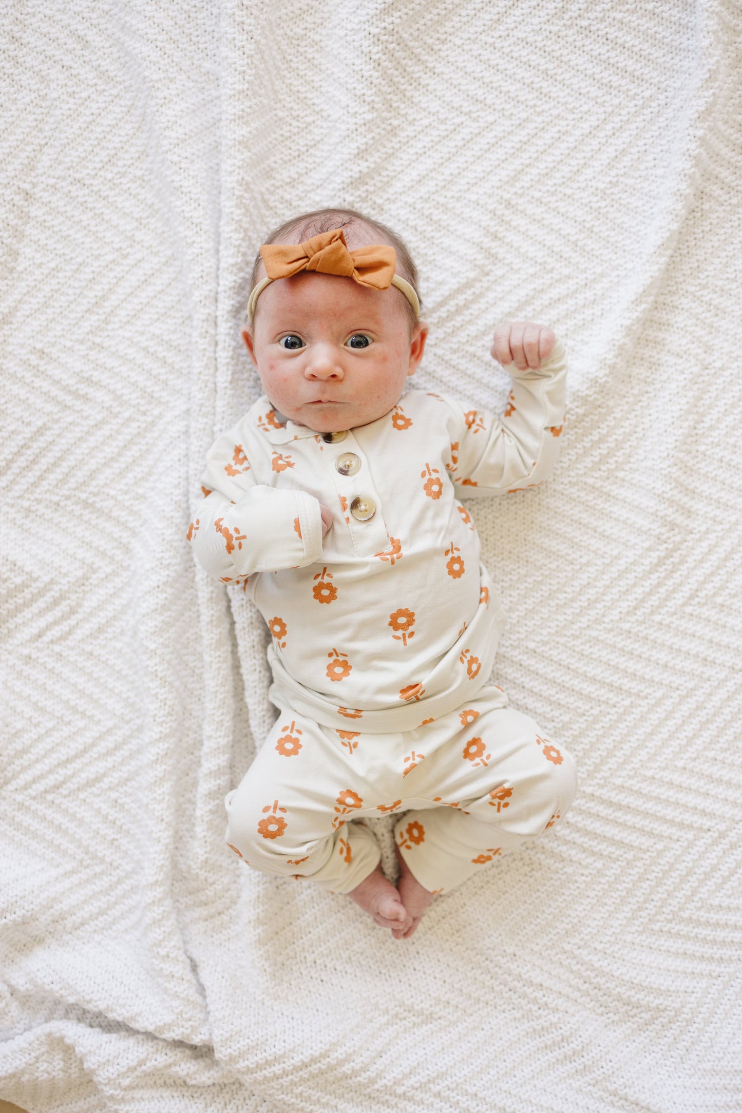 Pumpkin Posie 2pc Floral Bamboo Pajamas for Kids - Sizes Newborn & Up!