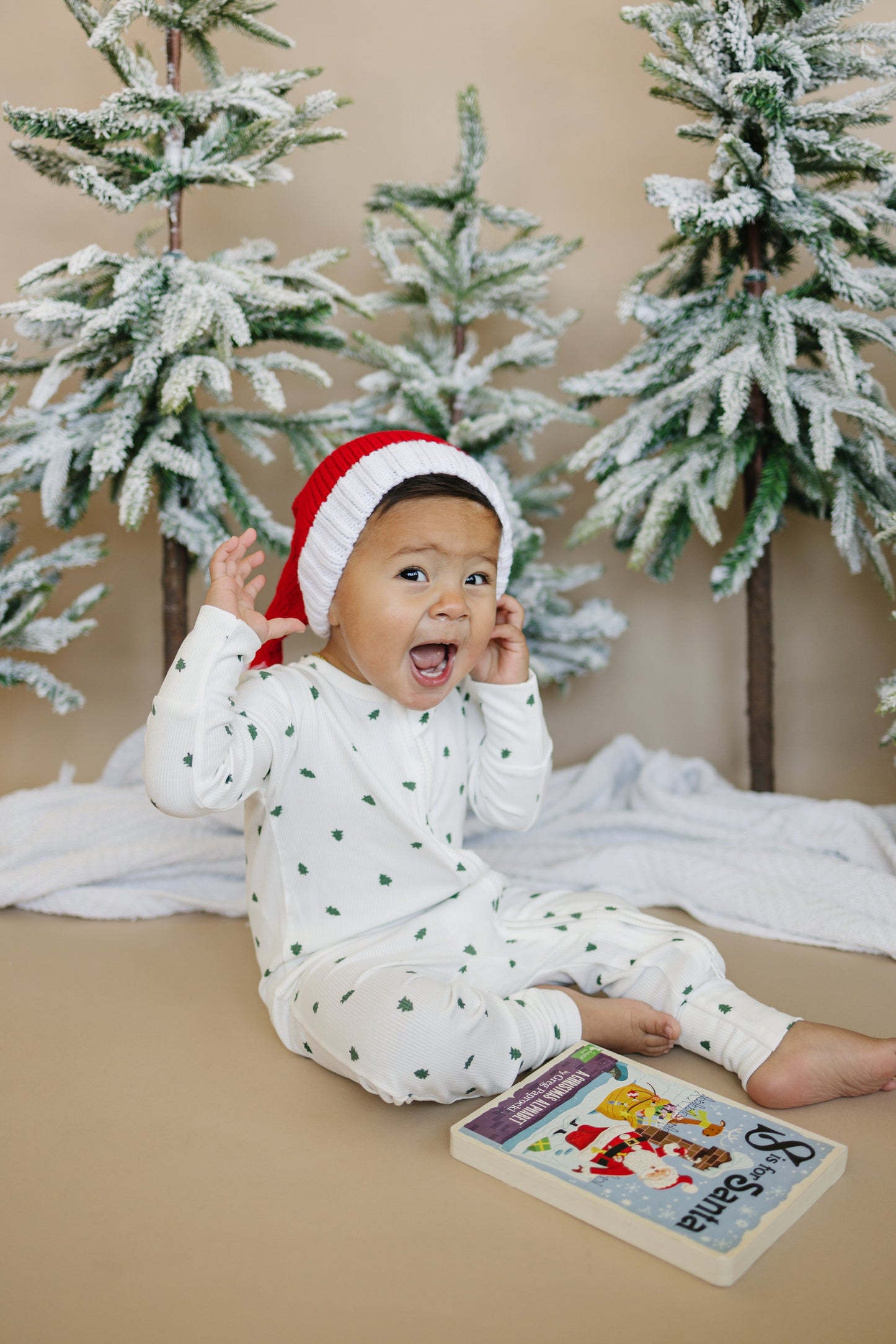 Tiny Trees Ribbed Bamboo Zippy Pajamas Romper