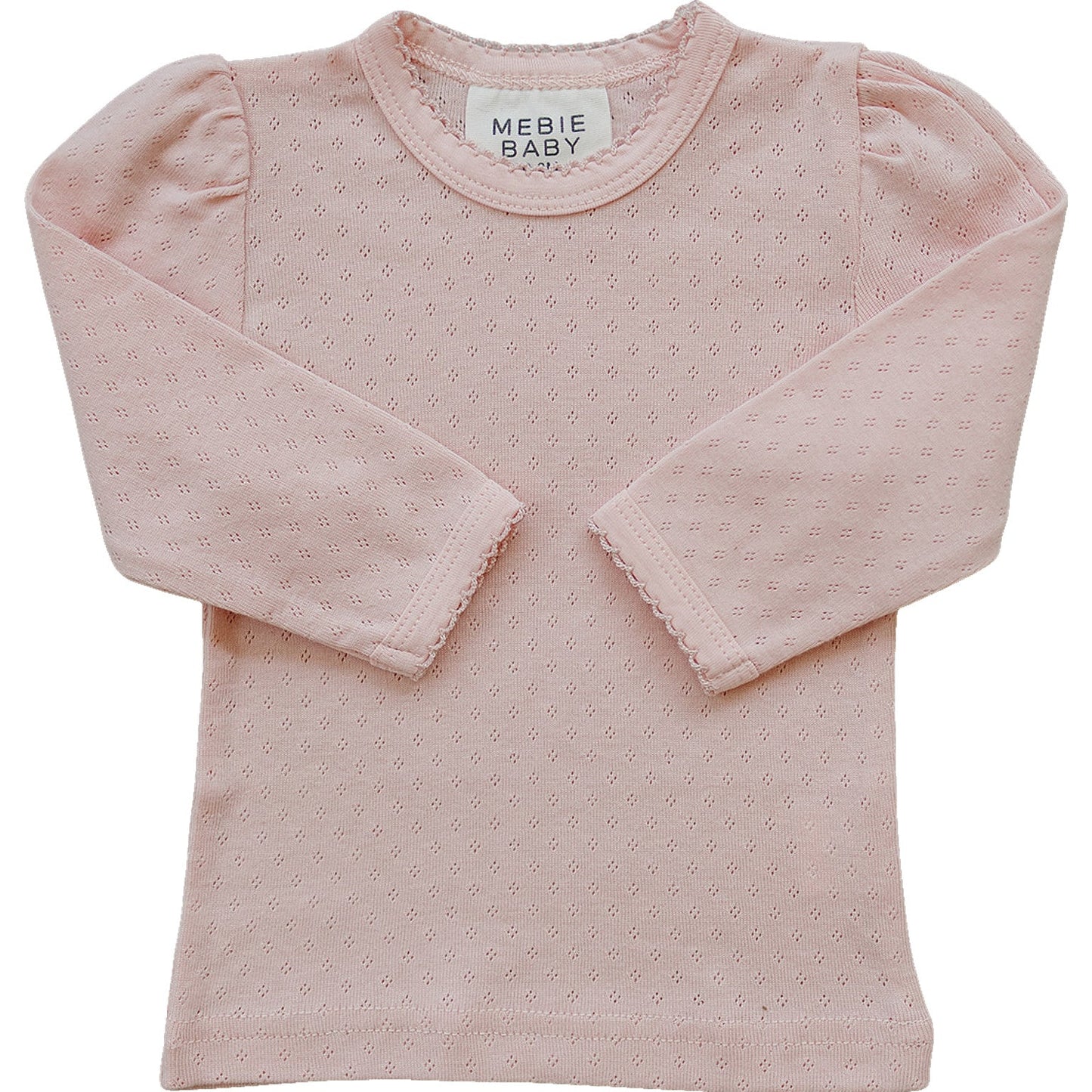 Pink Pointelle Long Sleeve Tee Top