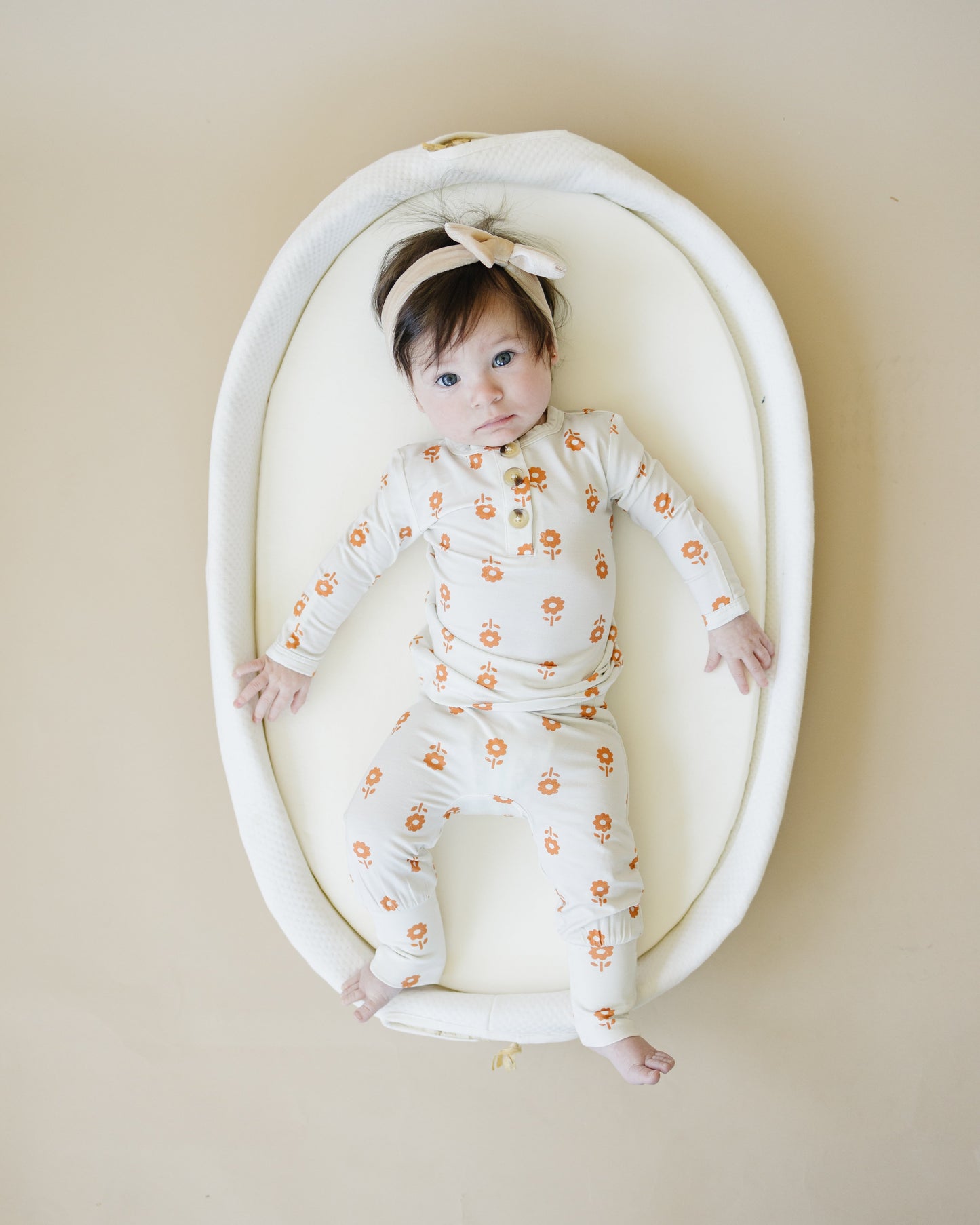 Pumpkin Posie 2pc Floral Bamboo Pajamas for Kids - Sizes Newborn & Up!