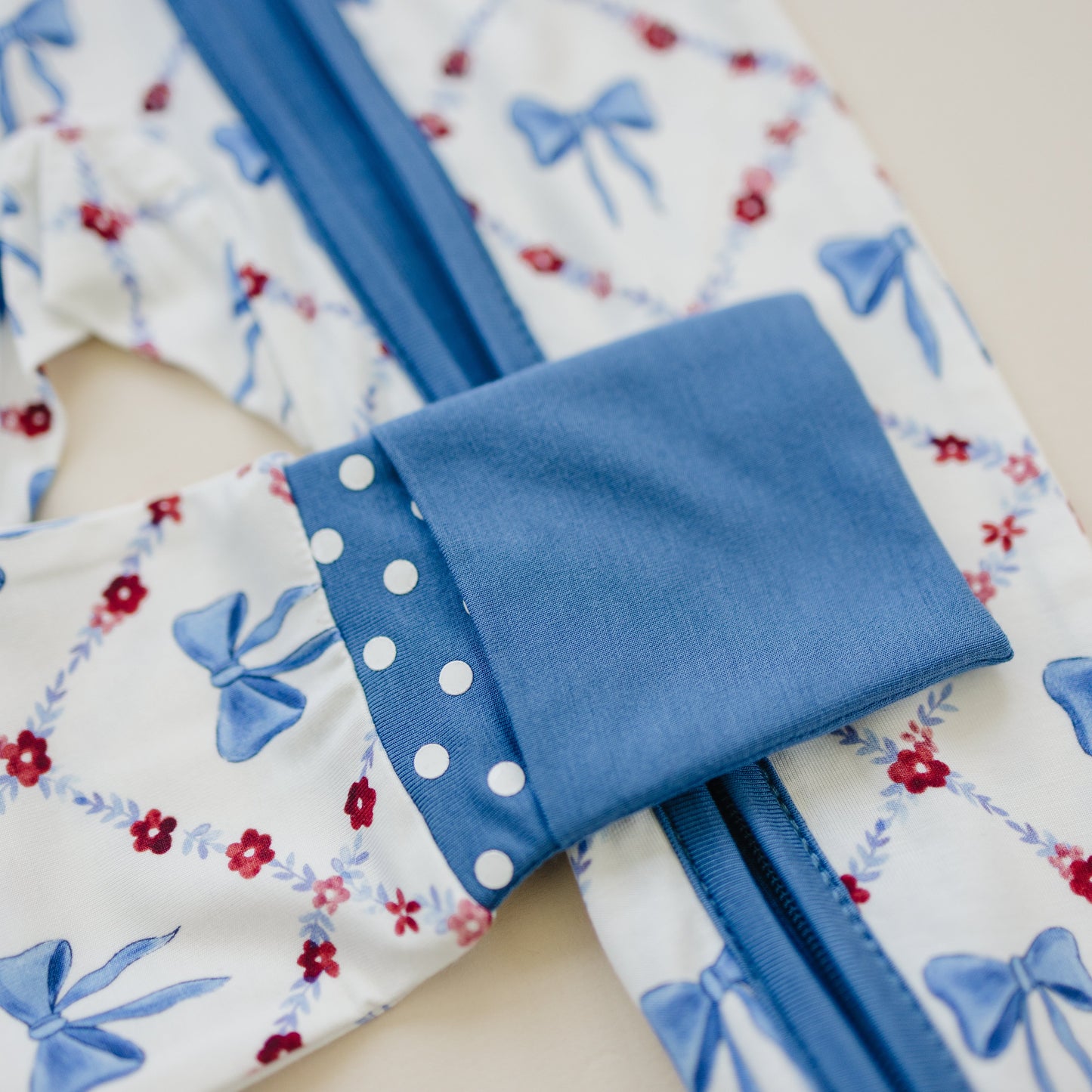 Red White & Bows Bamboo Zippy Pajamas Romper