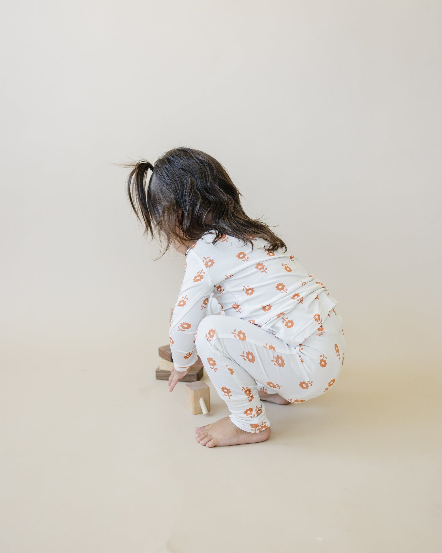 Pumpkin Posie 2pc Floral Bamboo Pajamas for Kids - Sizes Newborn & Up!