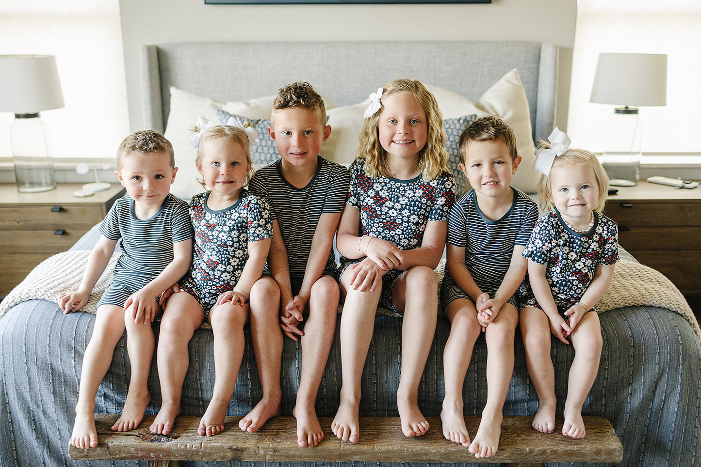 Americana Floral Ribbed Bamboo Cozy Short Set