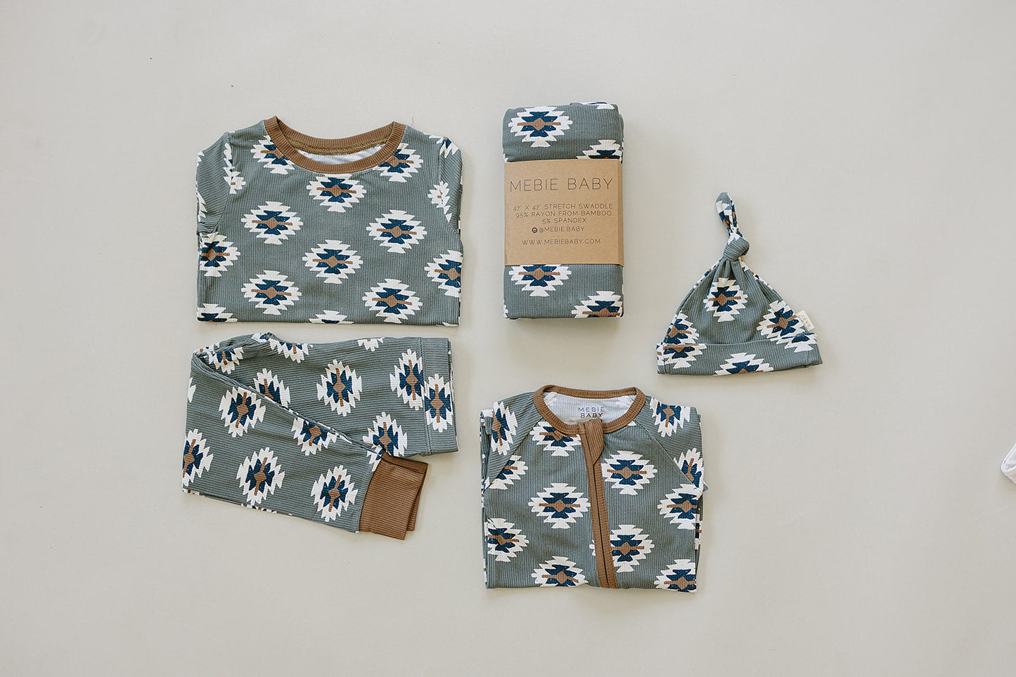 Southwest Aztec Ribbed Bamboo Cozy PJs