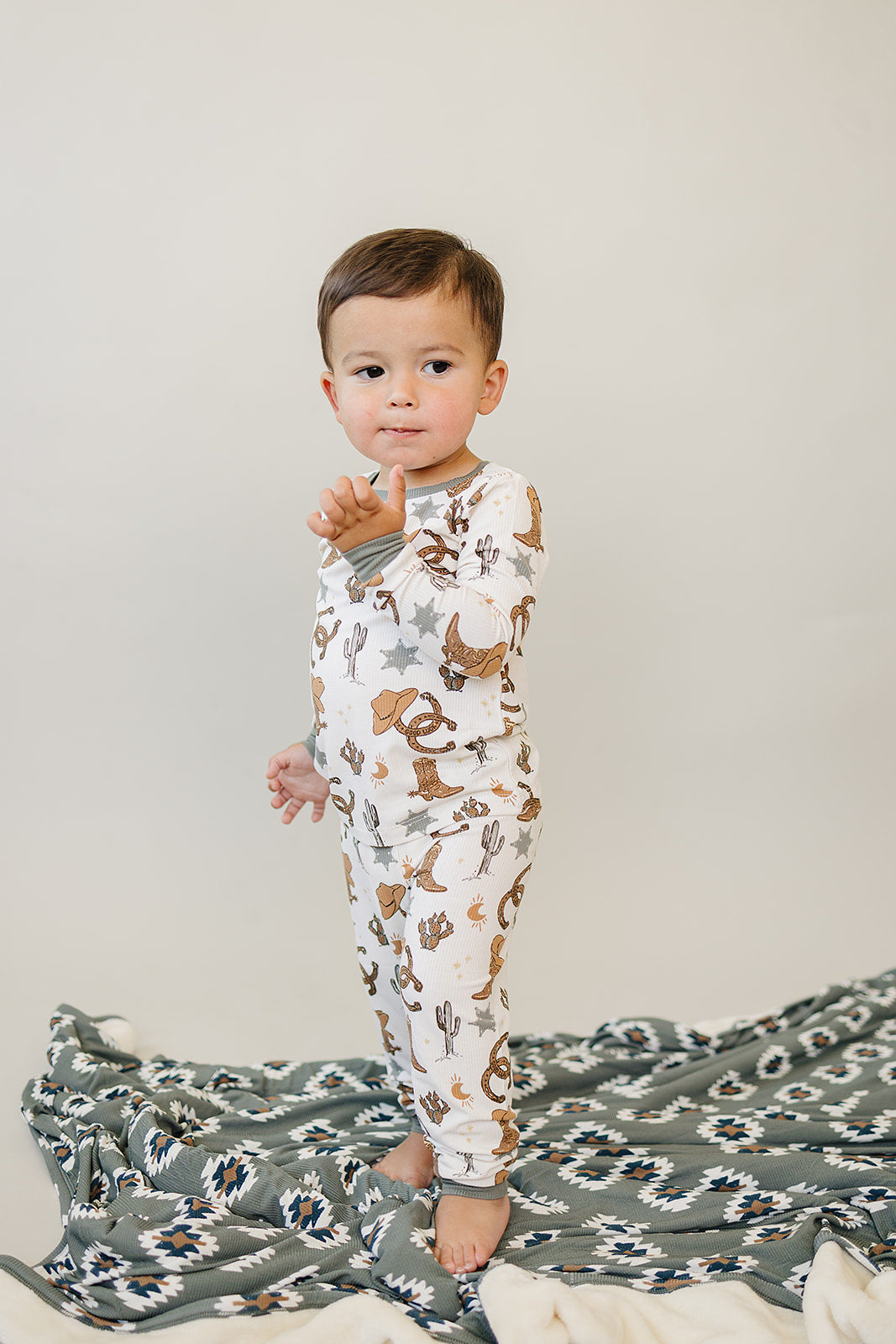 Outlaw Cowboy Ribbed Bamboo Cozy 2Pcs PJs