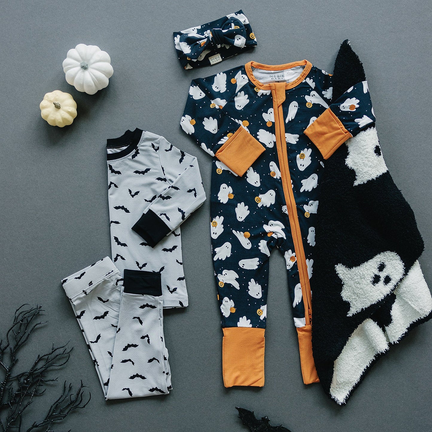 Ghosts Bamboo Zipper Romper