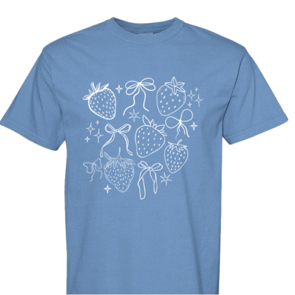 Womens Berries and Bows Comfort Colors Tee