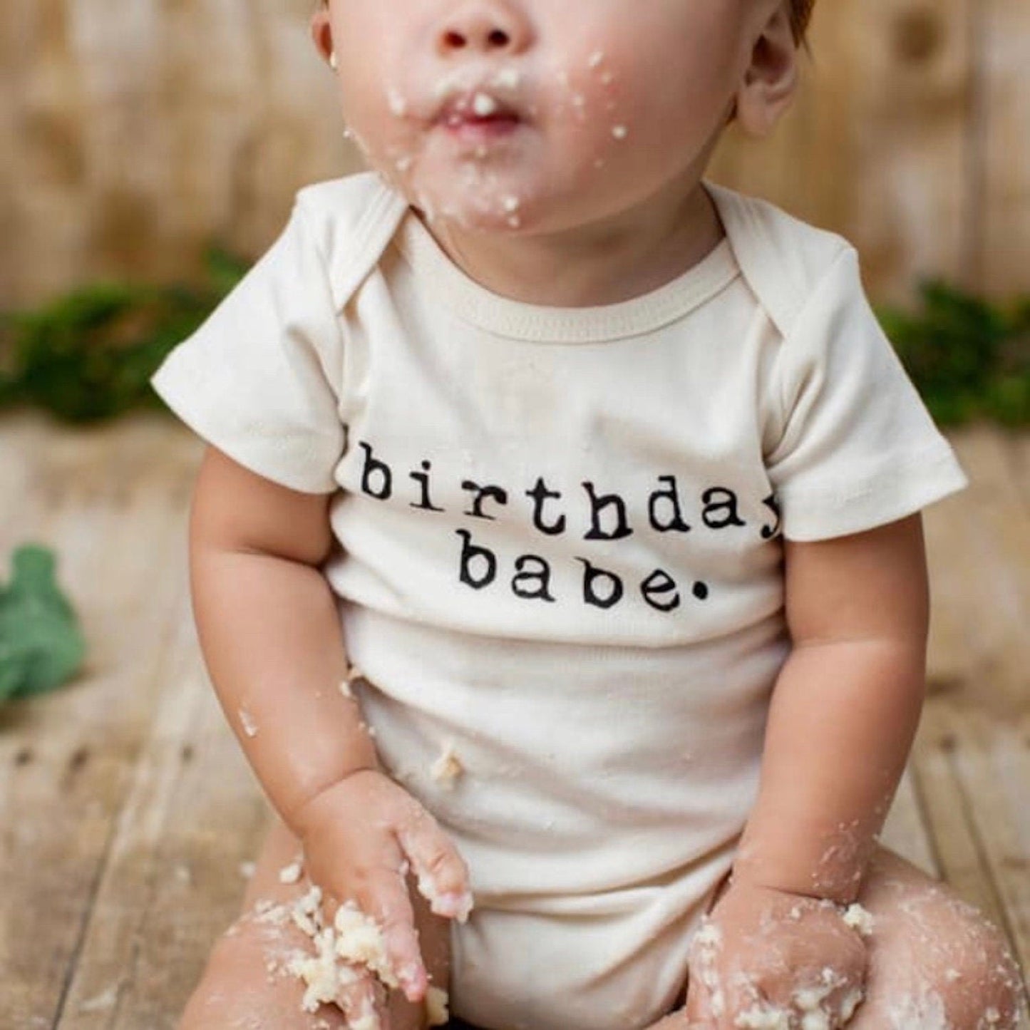 Birthday Babe Organic Cotton Short Sleeve Baby Bodysuit