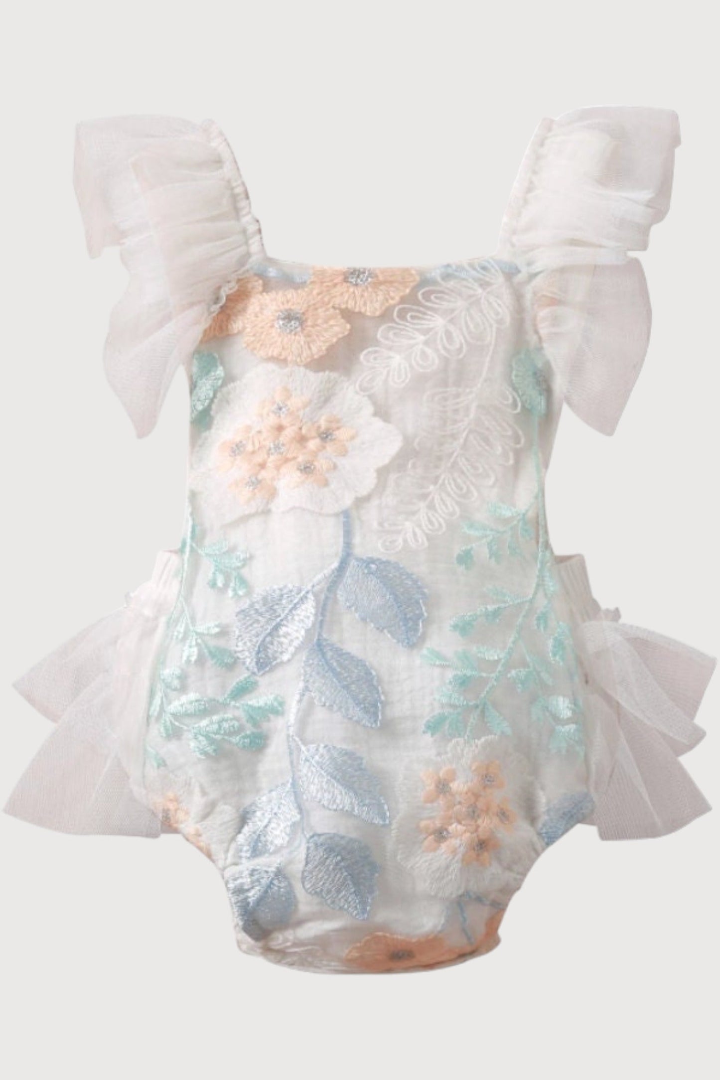 Lace Ruffle Playsuit Floral Romper