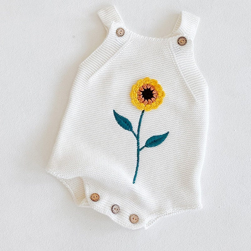 Sunflower Knitted Bodysuit Romper