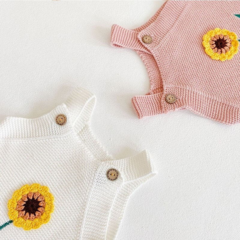Sunflower Knitted Bodysuit Romper