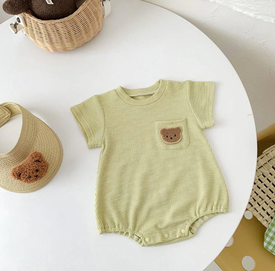 Teddy Bear Pocket bodysuit Romper