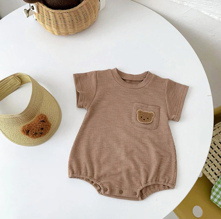 Teddy Bear Pocket bodysuit Romper