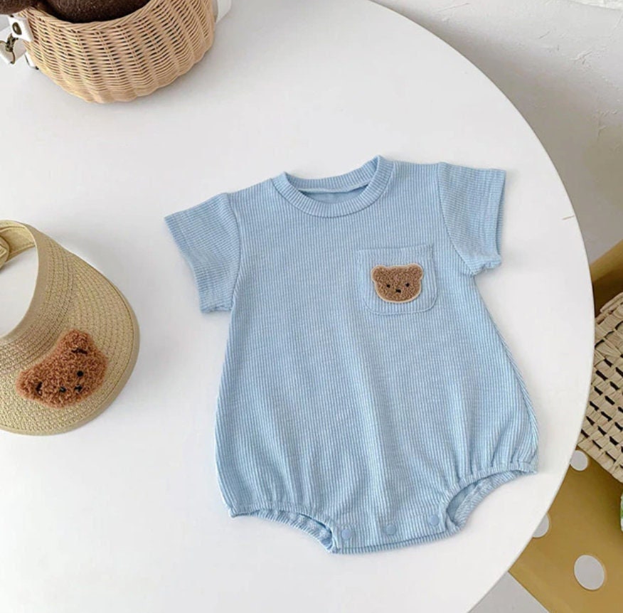 Teddy Bear Pocket bodysuit Romper