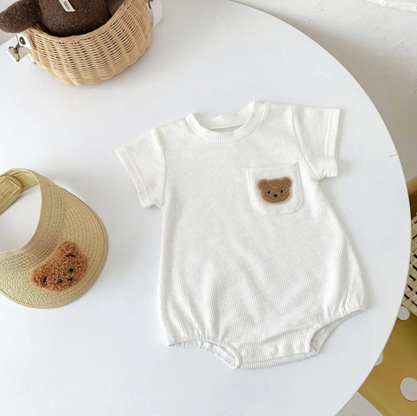 Teddy Bear Pocket bodysuit Romper