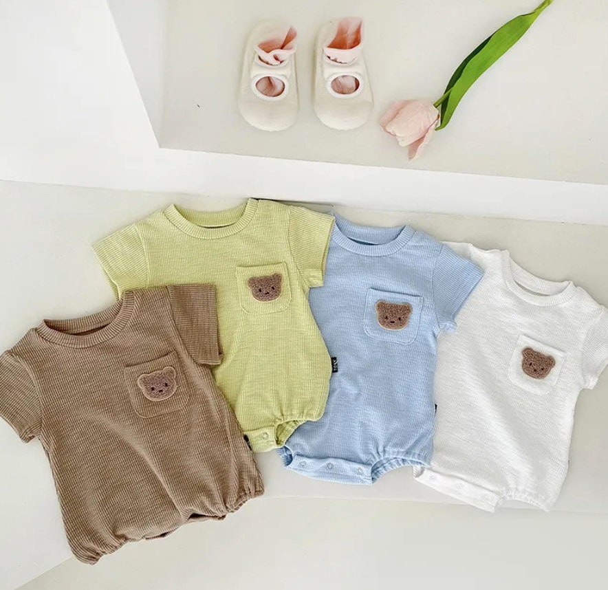 Teddy Bear Pocket bodysuit Romper