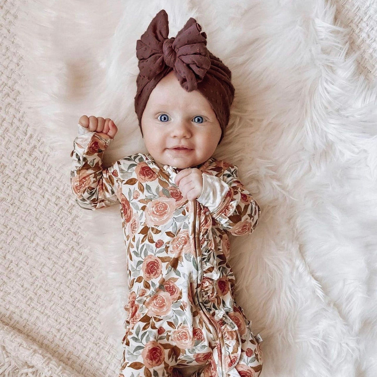 Leche | French Roast Brown | Swiss Dot Headwrap