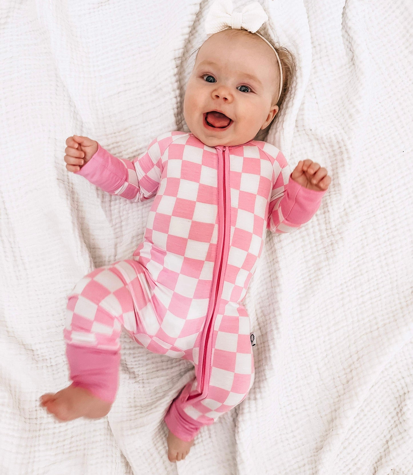 BUBBLEGUM CHECKERS DREAM ZIPPER ROMPER