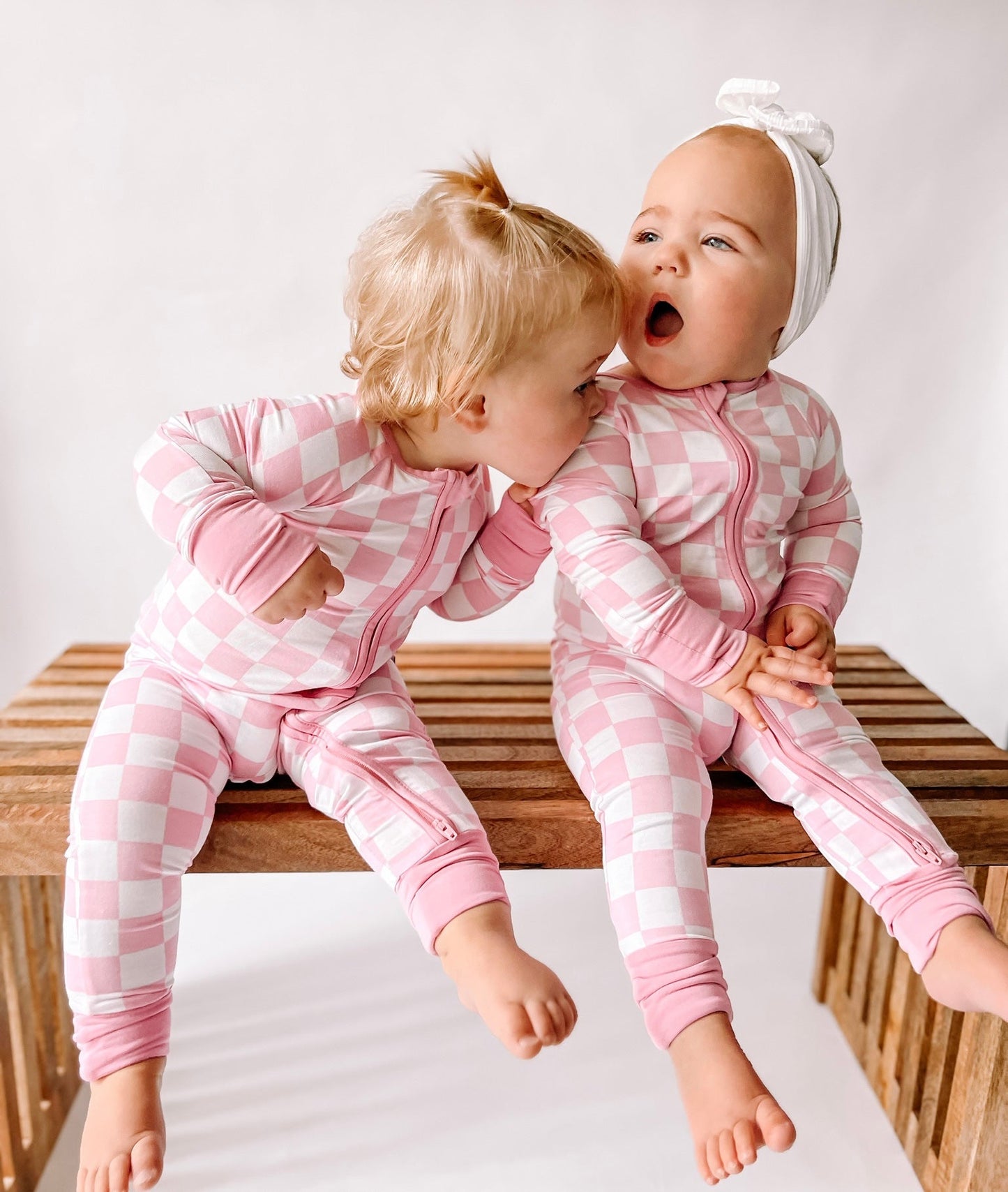 BUBBLEGUM CHECKERS DREAM ZIPPER ROMPER