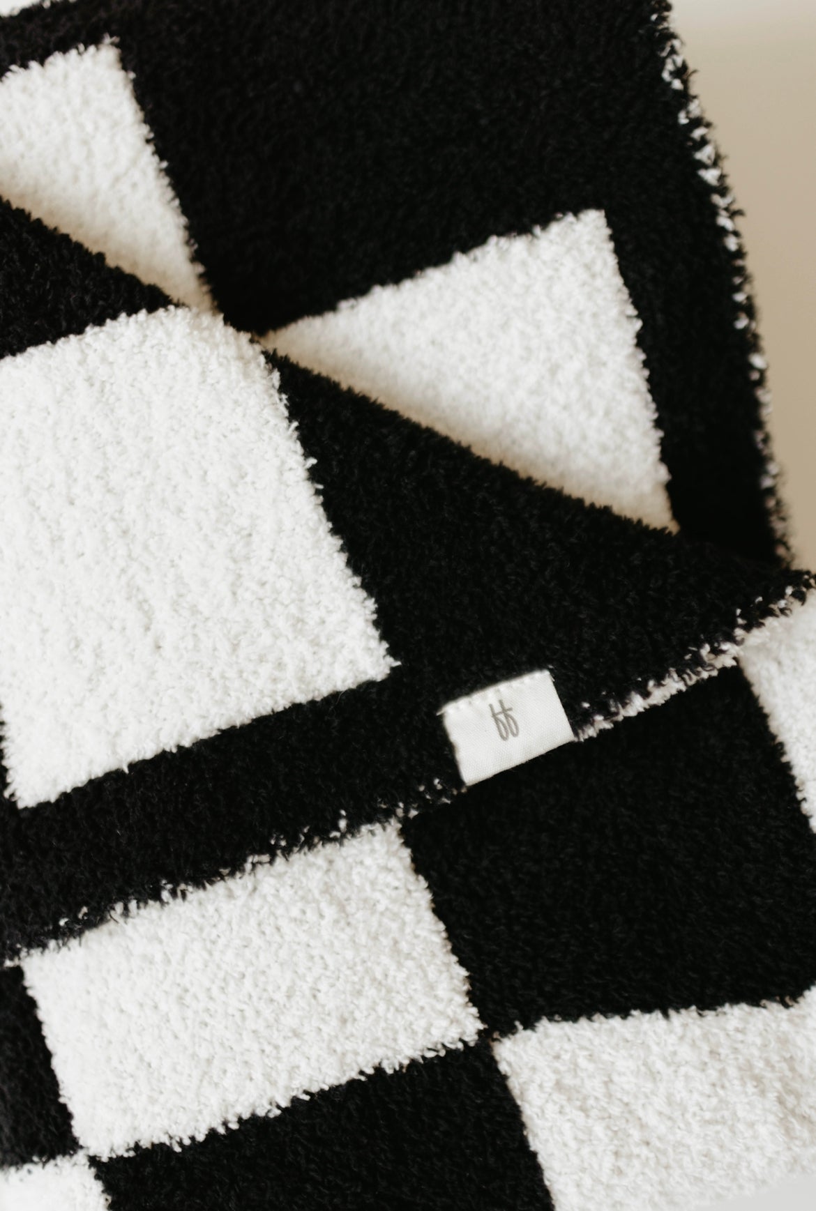 Plush Blanket | Black & White Checkerboard