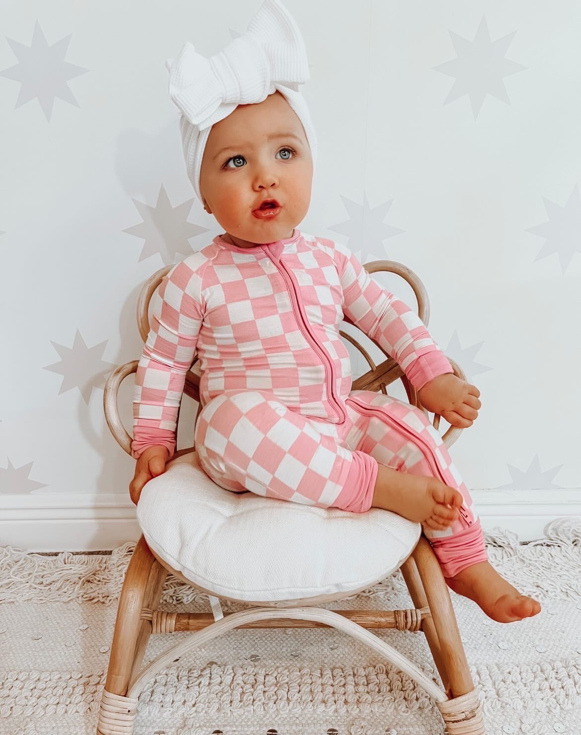 BUBBLEGUM CHECKERS DREAM ZIPPER ROMPER